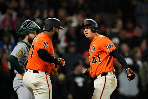Flores hits 3 homers and drives in 8 runs to back Webb as Giants thump A’s 9-1