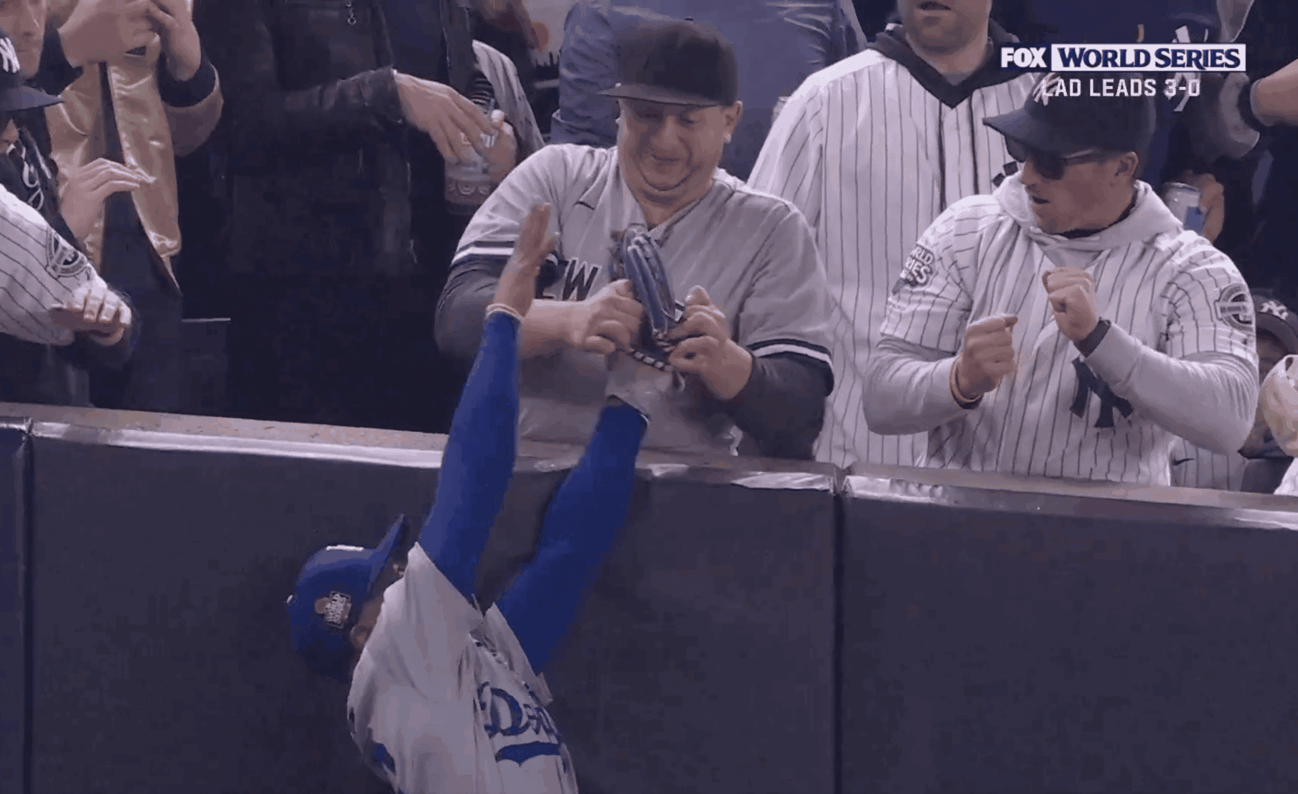 Yankee Stadium fan ejected for prying ball out of Mookie Betts’ glove at World Series