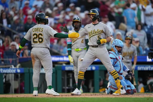Ginn goes 8 innings and Gelof hits one of four A’s homers in 12-1 rout of Phillies