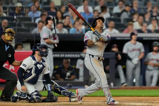 Ramírez leads the way again as Guardians hit 3 homers off Cole in 5-4 victory over Yankees