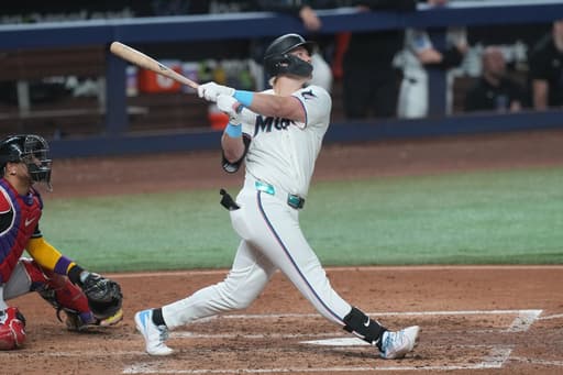 Stowers, Caissie homer in the Marlins’ 8-0 victory over the Diamondbacks