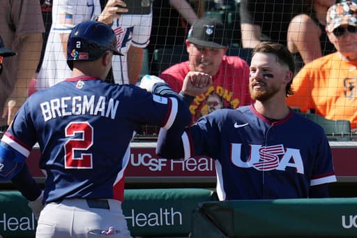 U.S. shows offensive muscle in 15-1 win over Giants in exhibition before World Baseball Classic