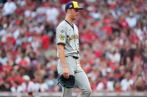 Rookie Jacob Misiorowski struggles in his return as Brewers rallied for 13th straight win