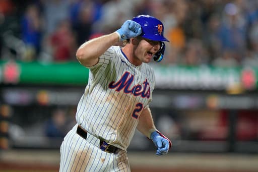 Alonso homers twice, including his franchise-record 253rd, to power Mets past Braves 13-5