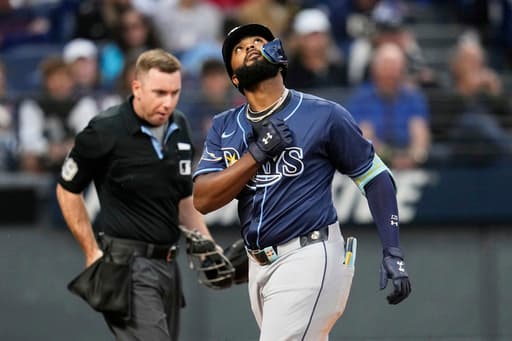 Junior Caminero homers twice as the Rays beat the slumping Guardians 9-0