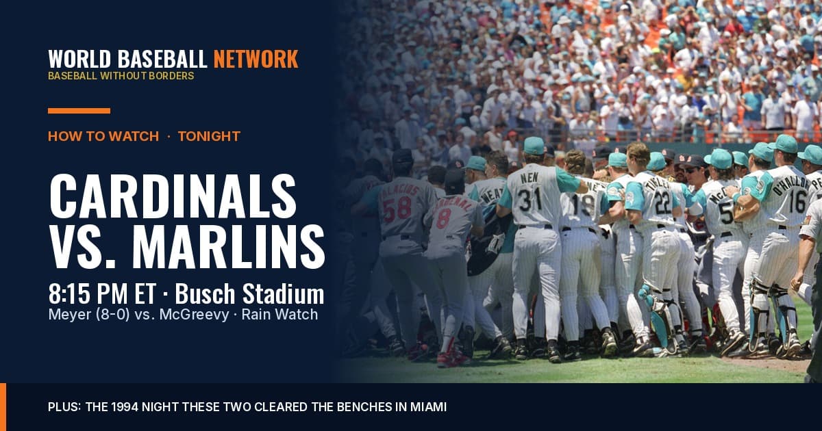 Cardinals vs. Marlins: How to Watch Tonight in the Rain — and the Time These Two Cleared the Benches in Miami