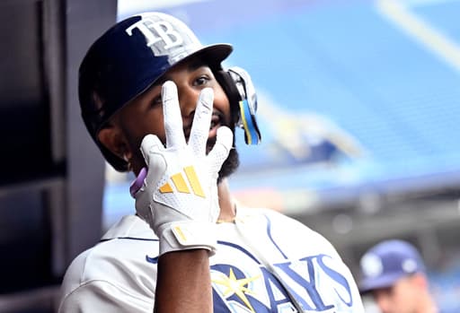 Caminero has three homers against Royals, Rays combine for 8 1/3 no-hit innings in 13-2 win