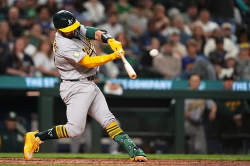 Shea Langeliers hits his 8th homer as Athletics beat scuffling Mariners 5-2
