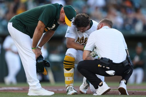 Athletics’ Nick Kurtz leaves game vs. Red Sox with bruised left forearm after HBP