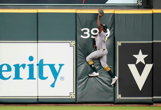 Athletics rookie Clarke makes another spectacular catch, robs Angels’ Schanuel of home run