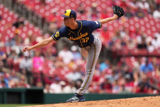 Misiorowski fans 11, Yelich drives in 2 as Brewers beat Cardinals 4-3 in Game 1 of doubleheader