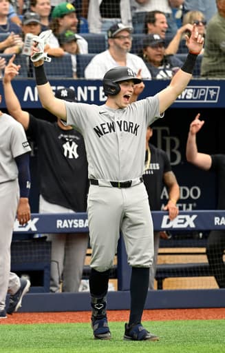 Ben Rice homers twice, Yankees beat Rays 12-4 to split 4-game series