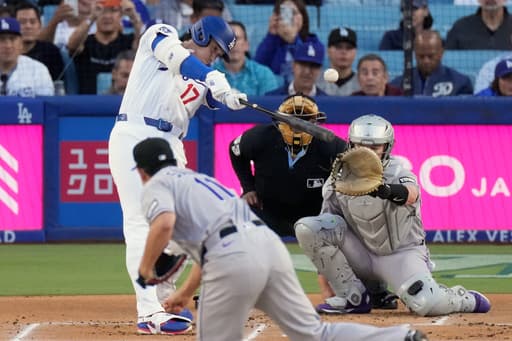 Ohtani sparks Dodgers with a leadoff homer, leads 7 hitless innings in 4-1 win