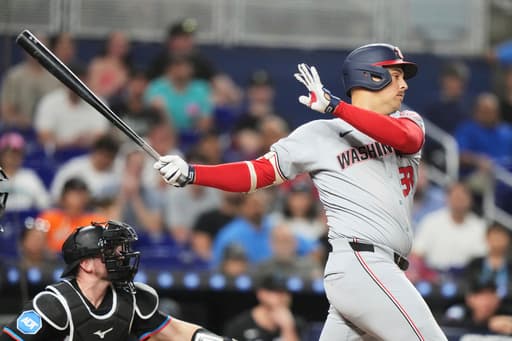 Nathaniel Lowe drives in 3 runs, Nationals score 7 unanswered runs to beat Marlins 7-4