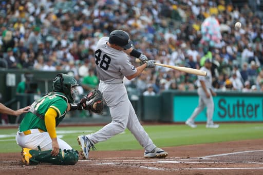 Paul Goldschmidt hits a 3-run homer and the Yankees beat the A’s 8-2 for their 5th straight win