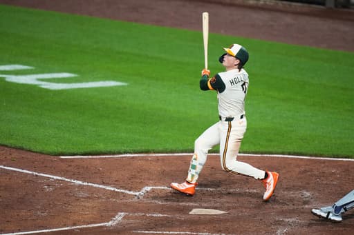 Jackson Holliday’s odd 337-foot homer sneaks under the foul pole in Orioles’ 7-4 win