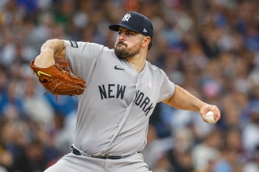 Yankees’ Carlos Rodón shows good velocity but struggles with control in his season debut