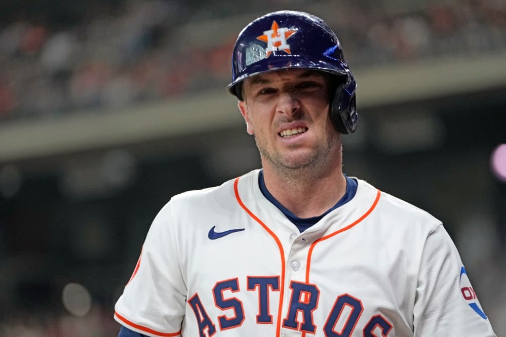 Astros third baseman Bregman scratched with sore hand a day after being hit by pitch