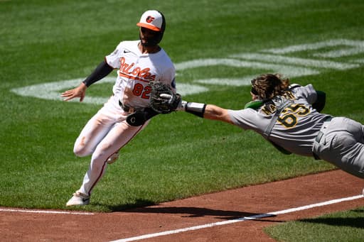 Willie MacIver hits a 2-run double in the 9th to rally Athletics over Orioles
