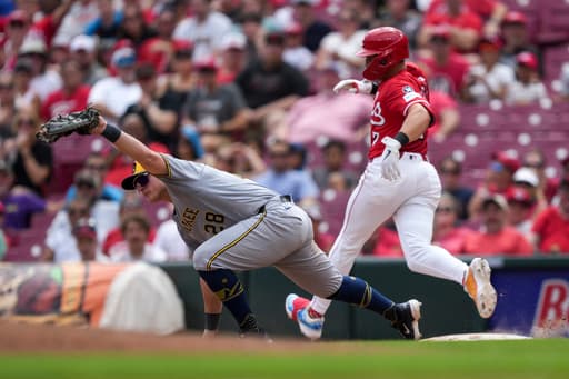 Hays’ walk-off single gives Reds 3-2 win, ends Brewers’ 14-game streak