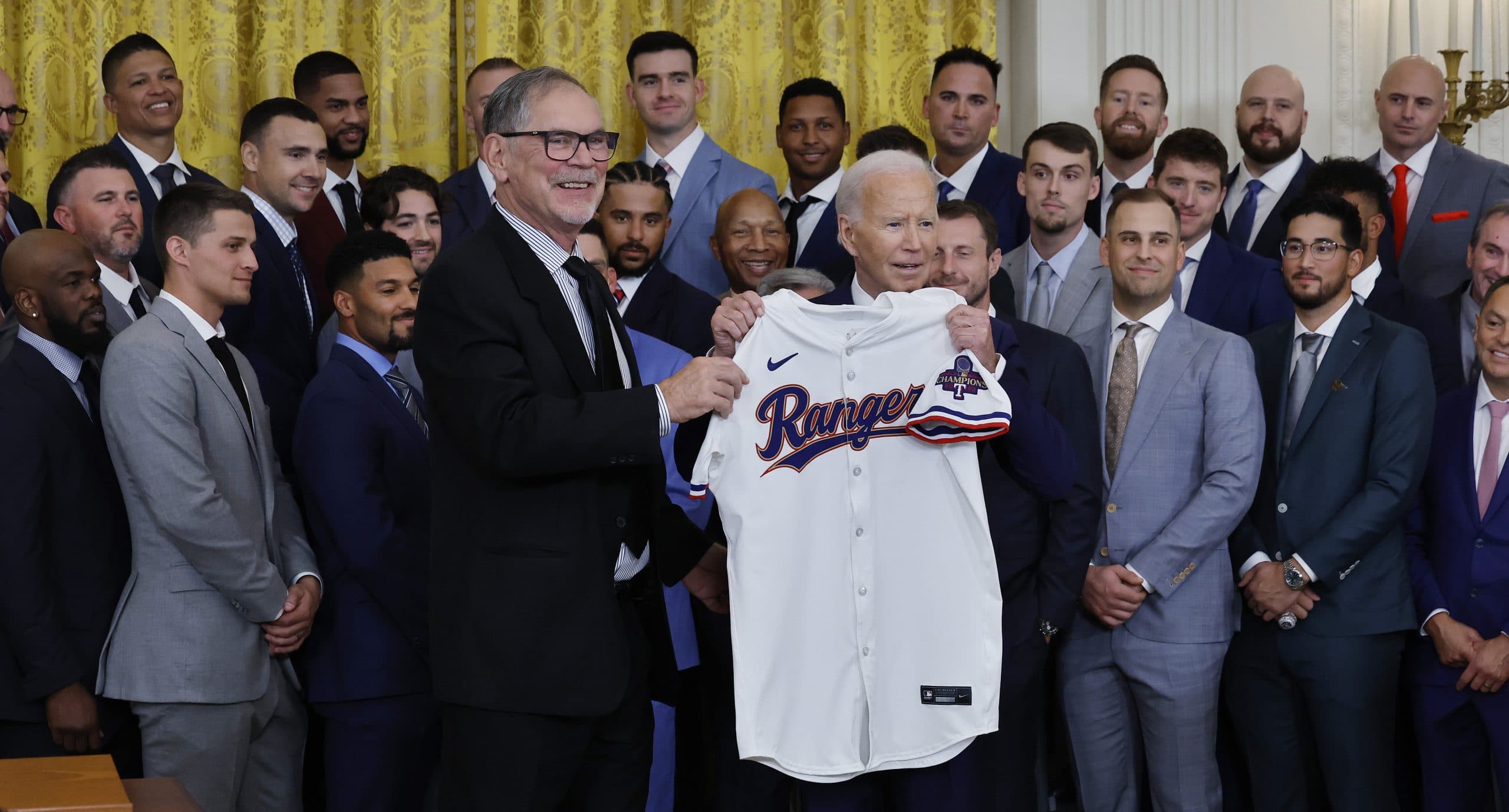 Texas Rangers Visit White House to Celebrate World Series