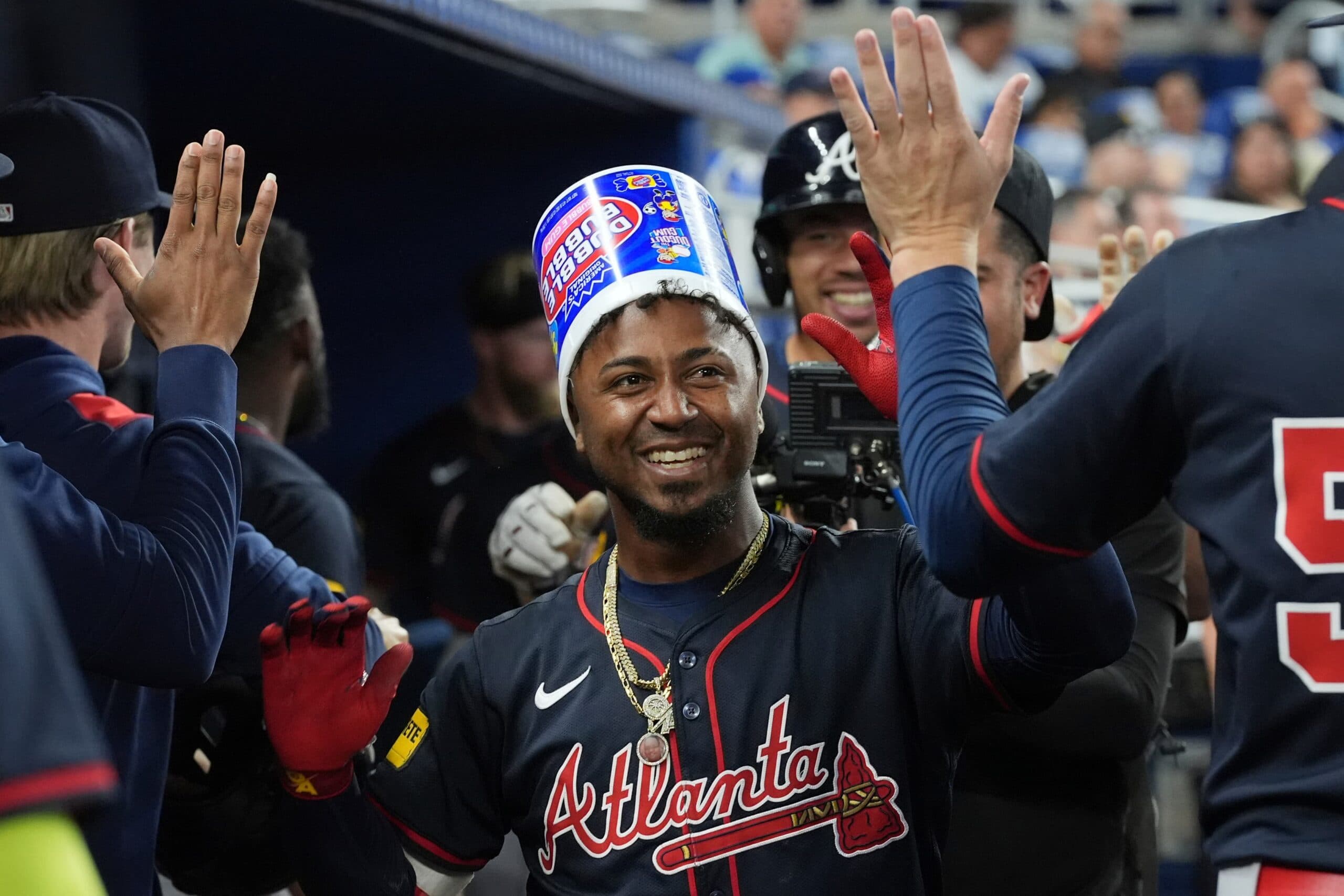 Ozzie Albies homers again as the Atlanta Braves beat the Miami Marlins 12-1