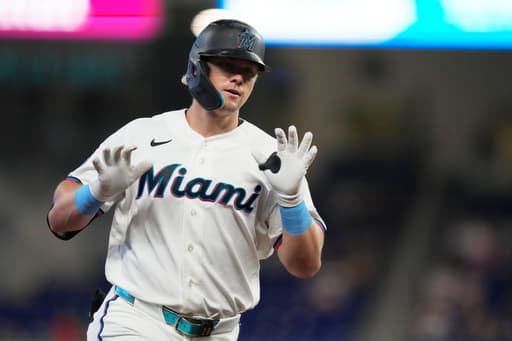 Stowers homers, López has 40th multi-hit game as Marlins beat Mariners 2-0 for 5th straight win