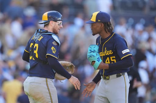 Chourio, Mears help the Brewers beat the Padres 3-1 to avoid a 3-game sweep