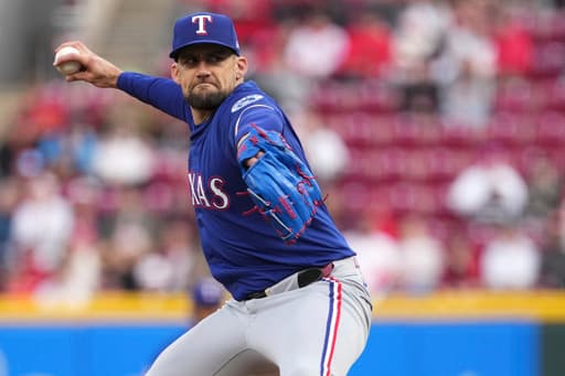 Eovaldi pitches majors’ 1st complete game this season as the Rangers beat the Reds 1-0