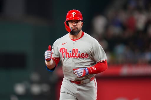 Schwarber hits 41st homer and Marsh goes deep among 4 hits as Phillies beat Rangers 9-1