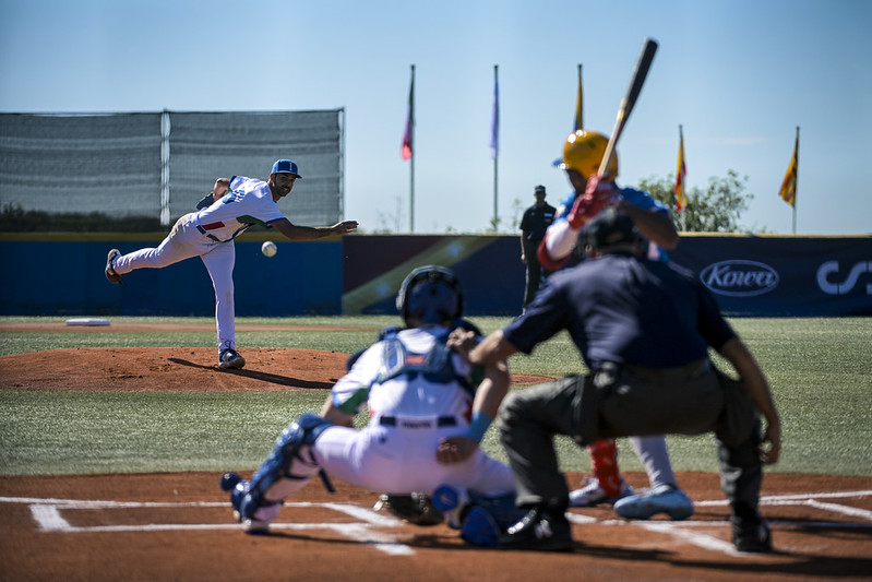 Italy right-hander Matteo Bocchi pitches against Colombia in the Premier12 Barcelona Qualifier opener.