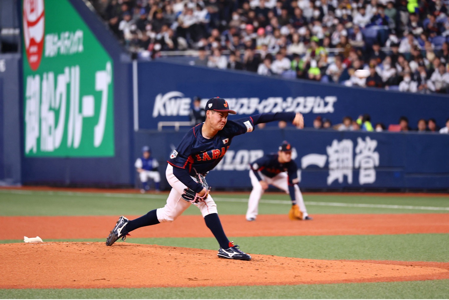 Starter Yumeto Kanemaru threw two innings in Japan’s 2-0 combined perfect game win over Team All-Europe at the Kyocera Dome in Osaka, Japan Thursday. (Photo Courtesy of WBSC)