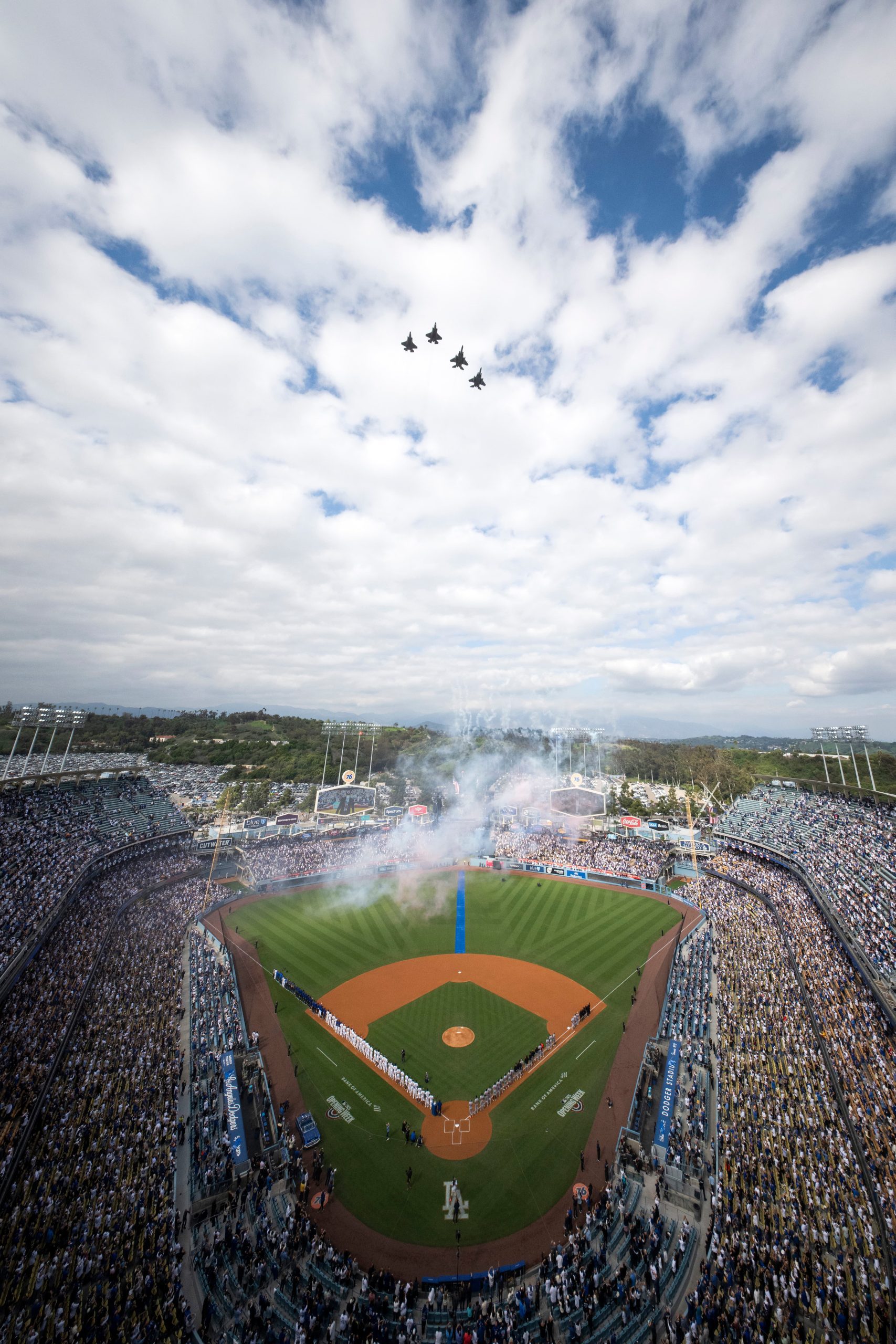 Aerial view of Dodger Stadium, host of the 2028 Olympics for baseball and softball