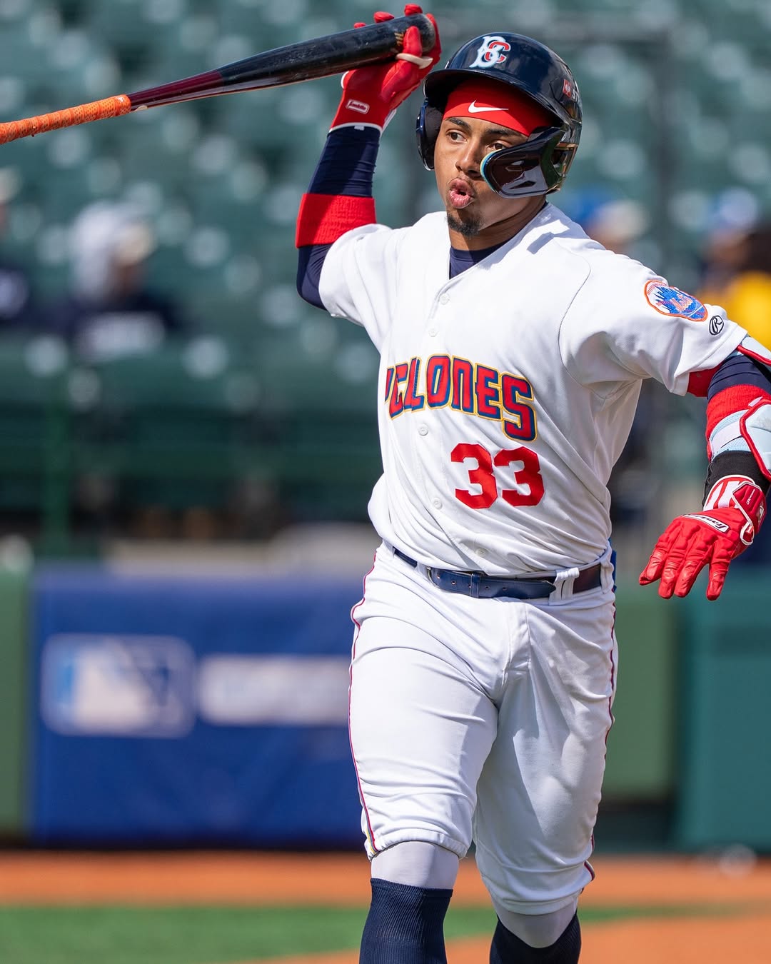 Chris Suero celebrates after hitting a home run for the Brooklyn Cyclones during the 2025 season