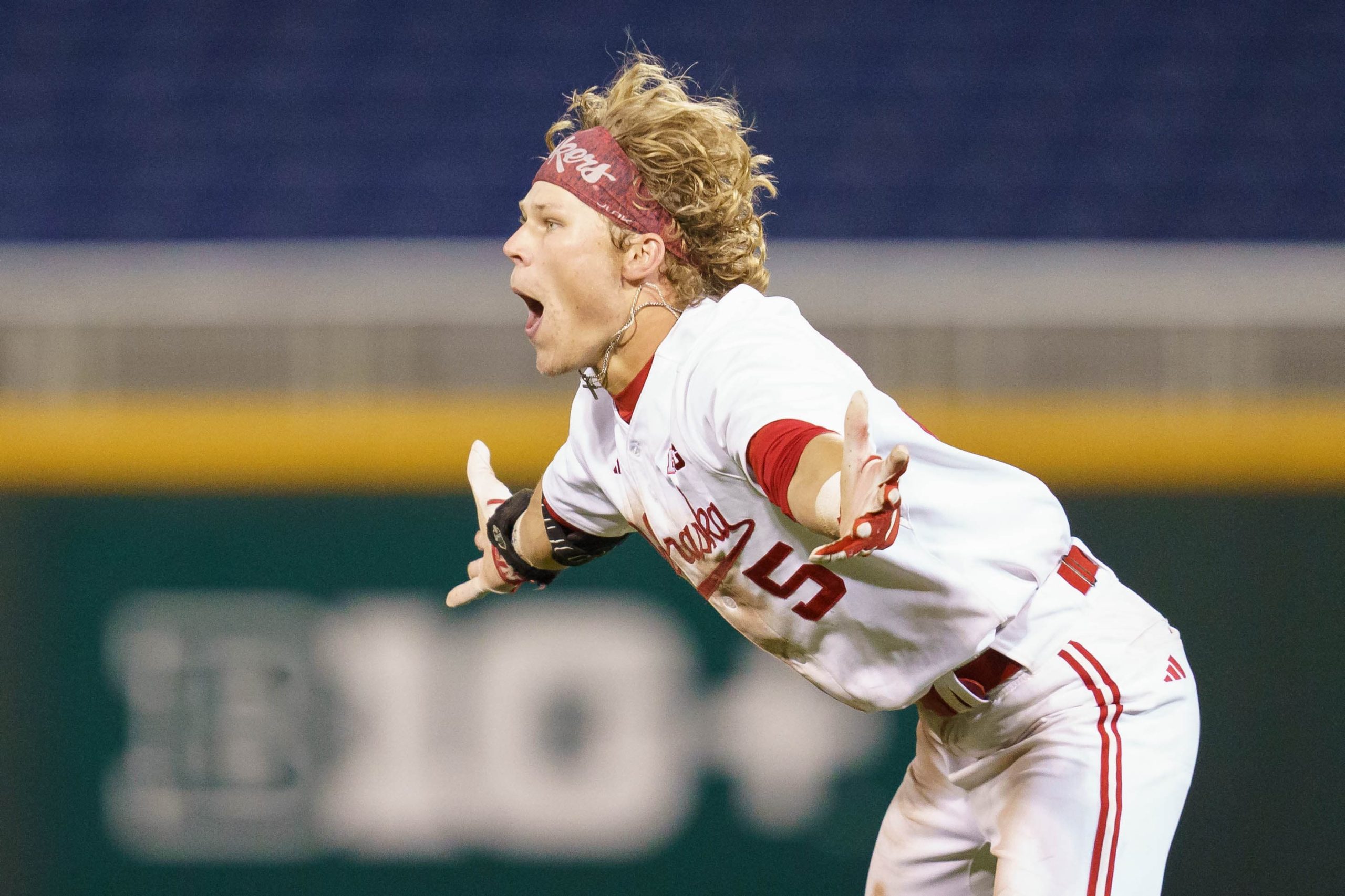 Robby Bolin of Nebraska in 2025 Big Ten Tournament. photographer Mark Kuhlmann