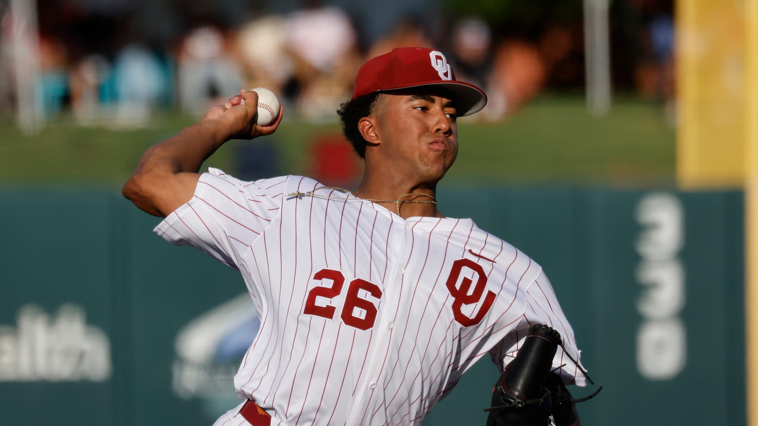 Oklahoma's Kyson Witherspoon during an NCAA regional baseball game Friday, May 31, 2024, in Norman, Okla.