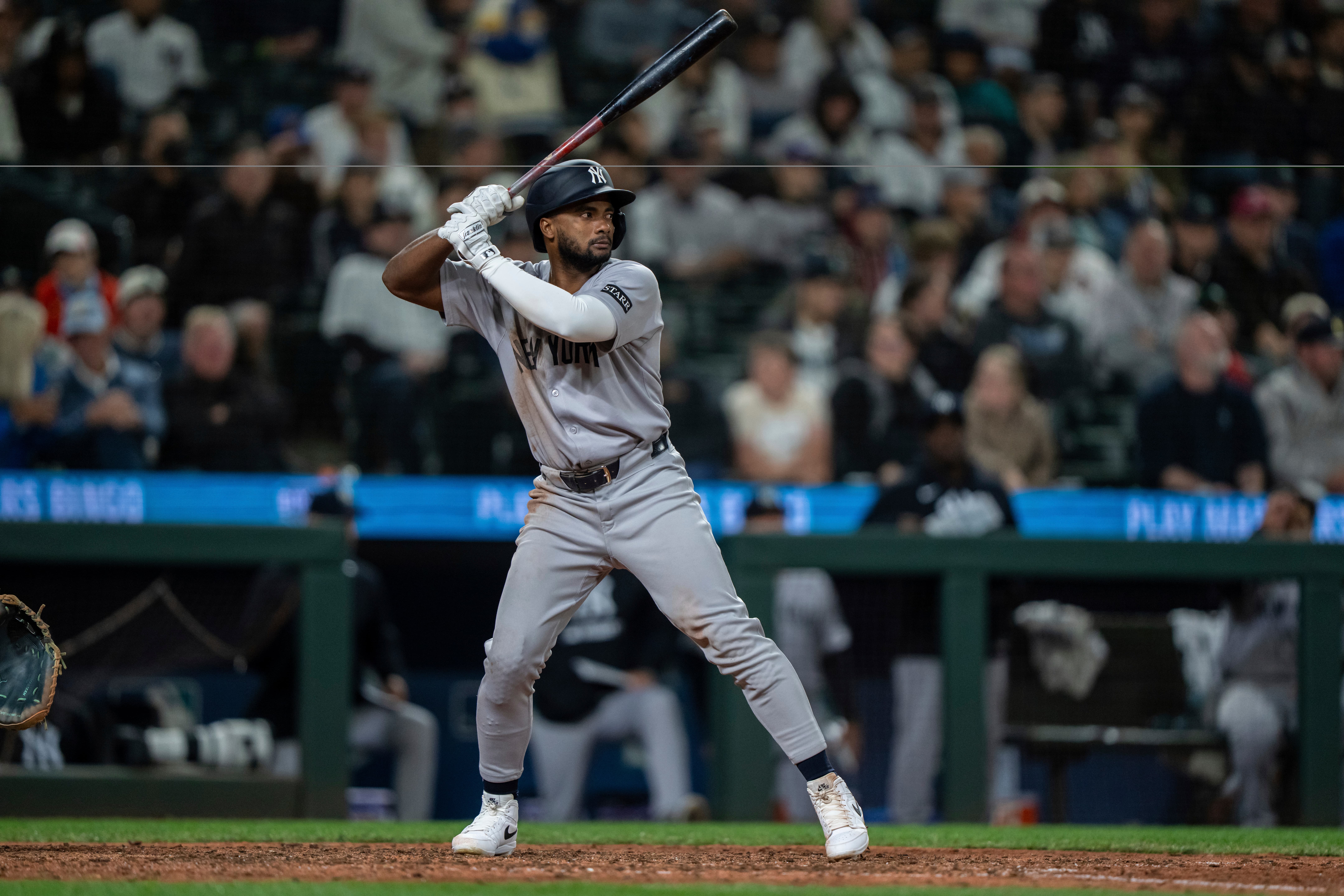Dominican utilityman Pablo Reyes waits for a pitch