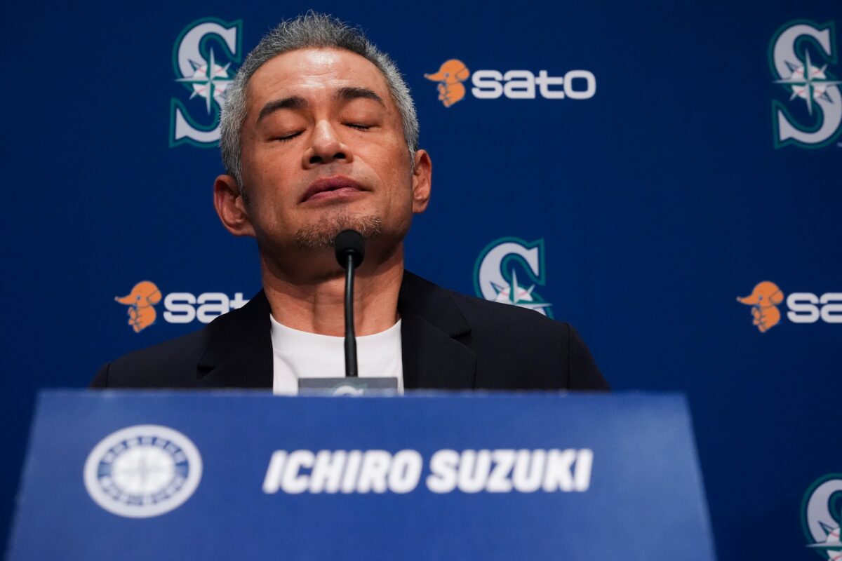 Title: Hall of Fame Image ID: 25022100748674 Article: Former Seattle Mariners right fielder Ichiro Suzuki pauses during a press conference following his election to the National Baseball Hall of Fame Tuesday, Jan. 21, 2025, in Seattle. (AP Photo/Lindsey Wasson)