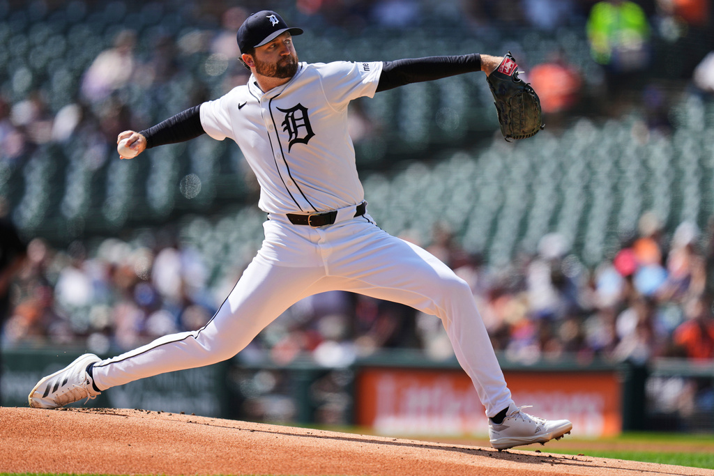 Title: Mets Tigers BaseballImage ID: 25246634701875 Article: Detroit Tigers starting pitcher Casey Mize throws during the first inning of a baseball game against the New York Mets, Wednesday, Sept. 3, 2025, in Detroit. (AP Photo/Ryan Sun) 
