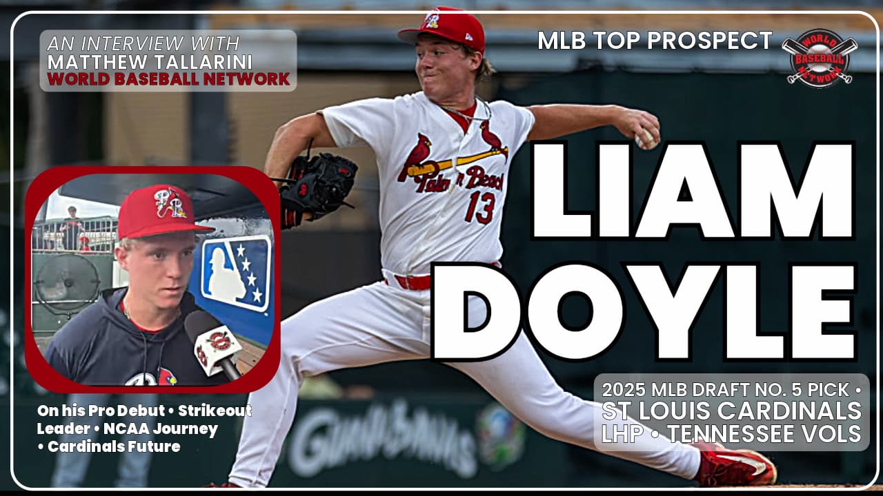 Interview and Photo of Laim Doyle Pitching for Palm Beach Cardinals