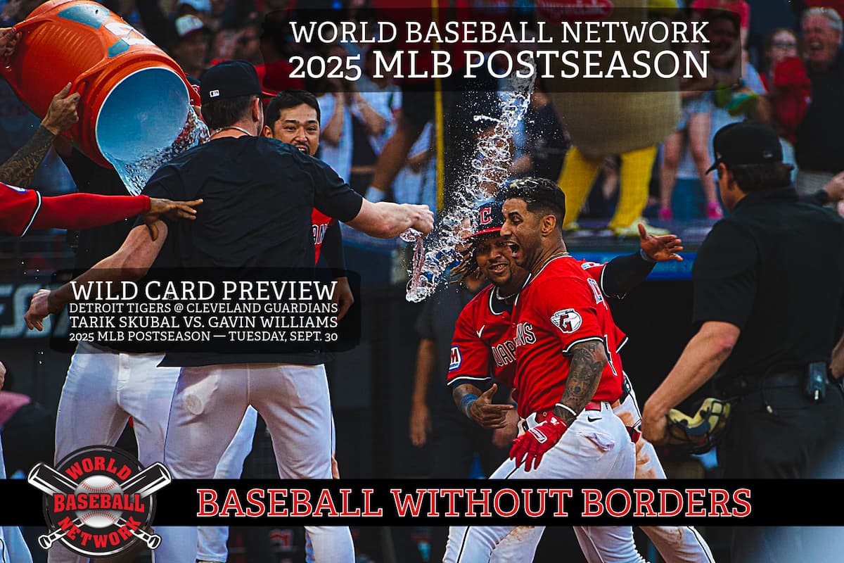 World Baseball Network graphic for Wild Card Wheelhouse Detroit Tigers at Cleveland Guardians