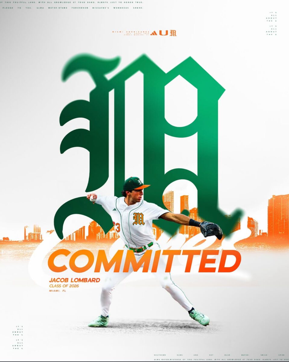 Jacob Lombard Commitment Graphic - World Baseball Network