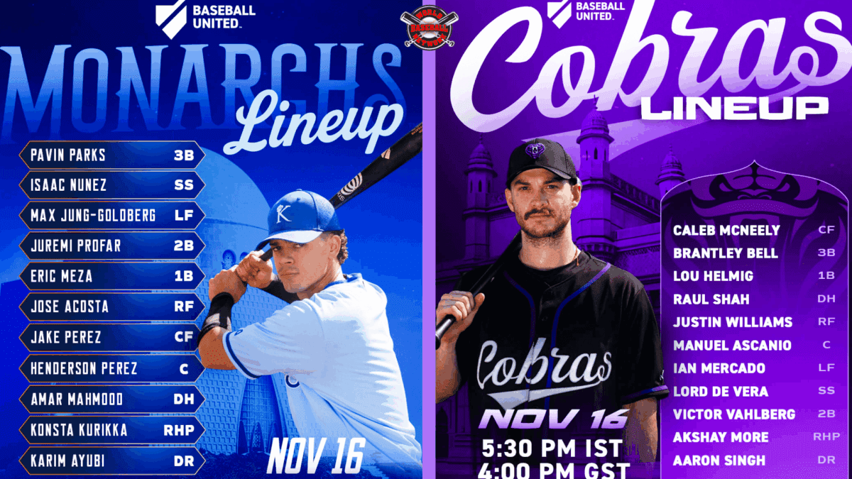 Lineups Karachi Monarchs and Mumbai Cobras for Nov 16, 2025