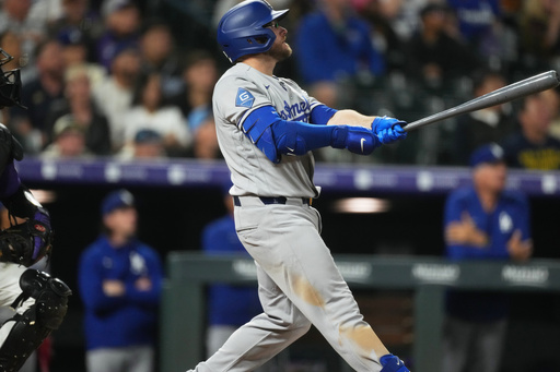 Muncy, Rushing both homer twice as Dodgers rout Rockies 12-3 behind Wrobleski to split 4-game set