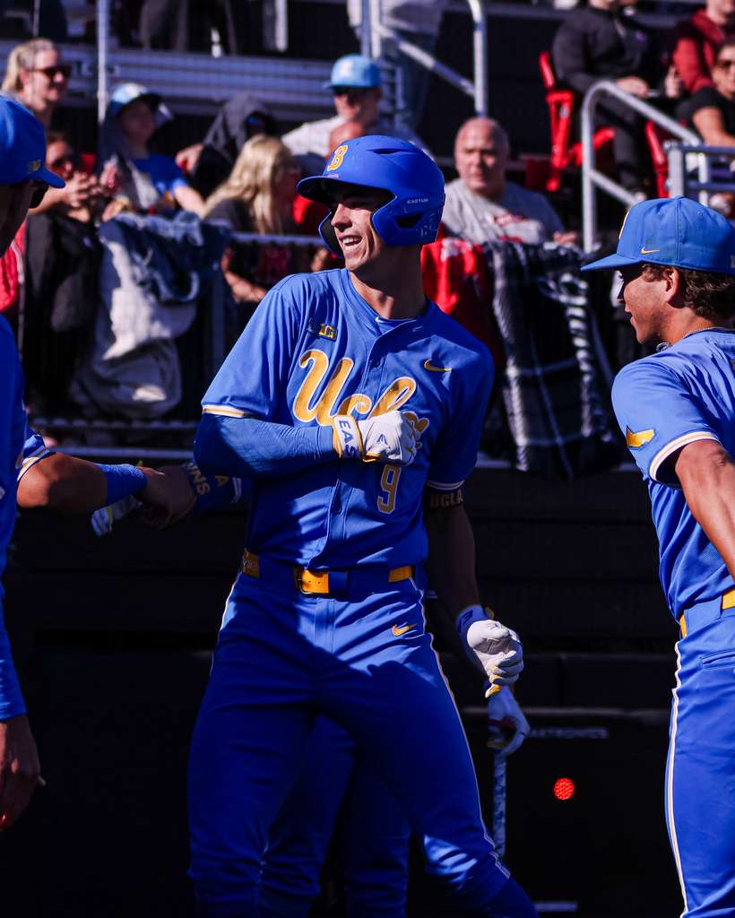 Will Gasparino UCLA dugout celebration vs Rutgers